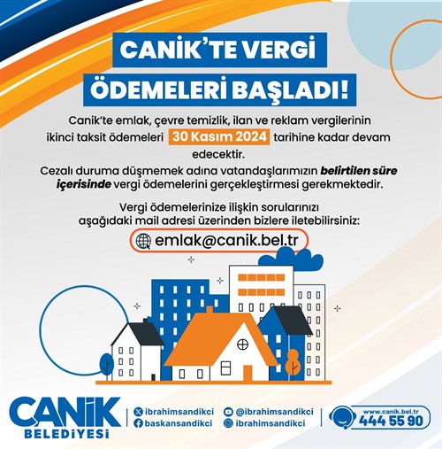 Canik'te Vergi Ödemeleri Devam Ediyor: Son Gün 30 Kasım